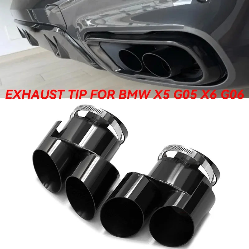 Embout d'Échappement BMW X5 G05 X6 G06 Quad - vue de face - Becquet Voiture
