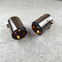 Embout d'Échappement Carbone Bleu BMW F20 F22 F32 F80 F82 - installé sur véhicule - Becquet Voiture