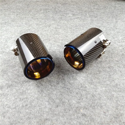 Embout d'Échappement Carbone Bleu BMW F20 F22 F32 F80 F82 - installé sur véhicule - Becquet Voiture