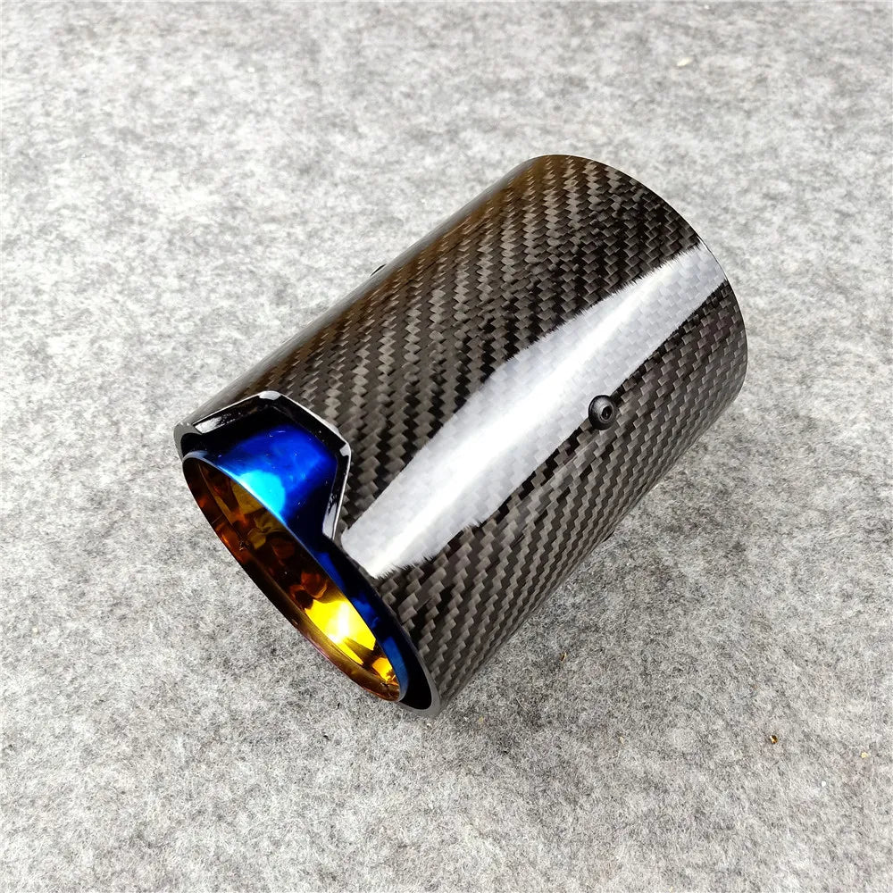Embout d'Échappement Carbone Bleu BMW F20 F22 F32 F80 F82 - vue de face - Becquet Voiture