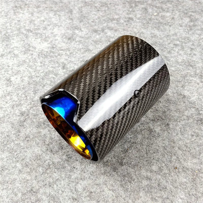 Embout d'Échappement Carbone Bleu BMW F20 F22 F32 F80 F82 - vue de face - Becquet Voiture