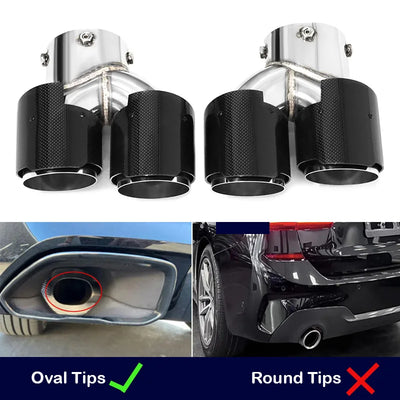 Embout d'Échappement Carbone BMW G20 G21 M340i - vue de face 2 - Becquet Voiture