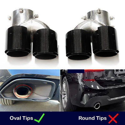 Embout d'Échappement Carbone BMW G20 G21 M340i - vue de face 3 - Becquet Voiture
