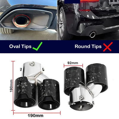 Embout d'Échappement Carbone BMW G20 G21 M340i - vue de profil - Becquet Voiture