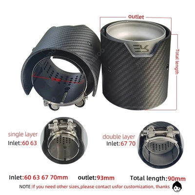 Embout d'Échappement Carbone BMW M2 M3 M4 - vue de trois-quarts - Becquet Voiture
