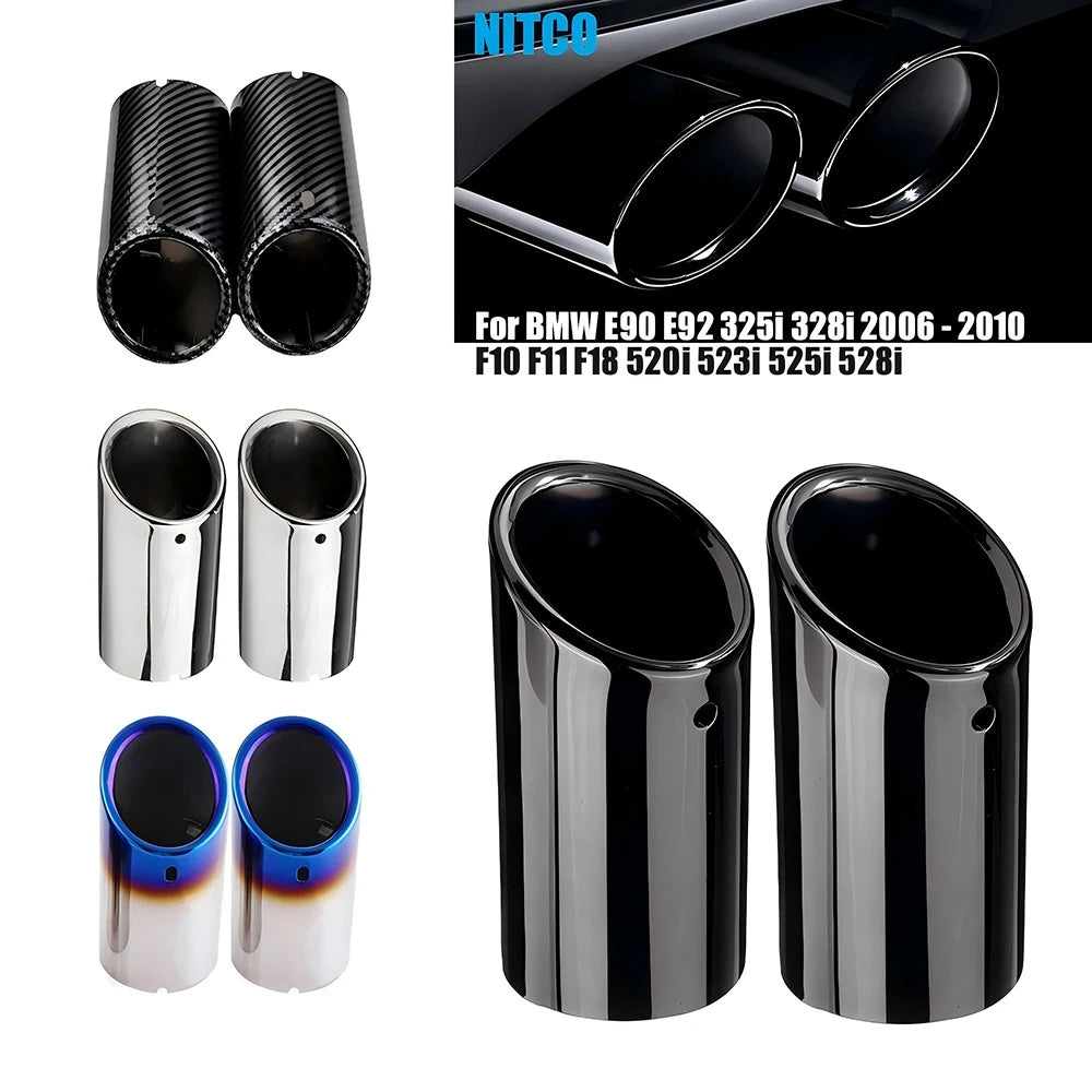Embout d'Échappement Carbone BMW Série 3 F30 Série 5 F10 - vue de face - Becquet Voiture