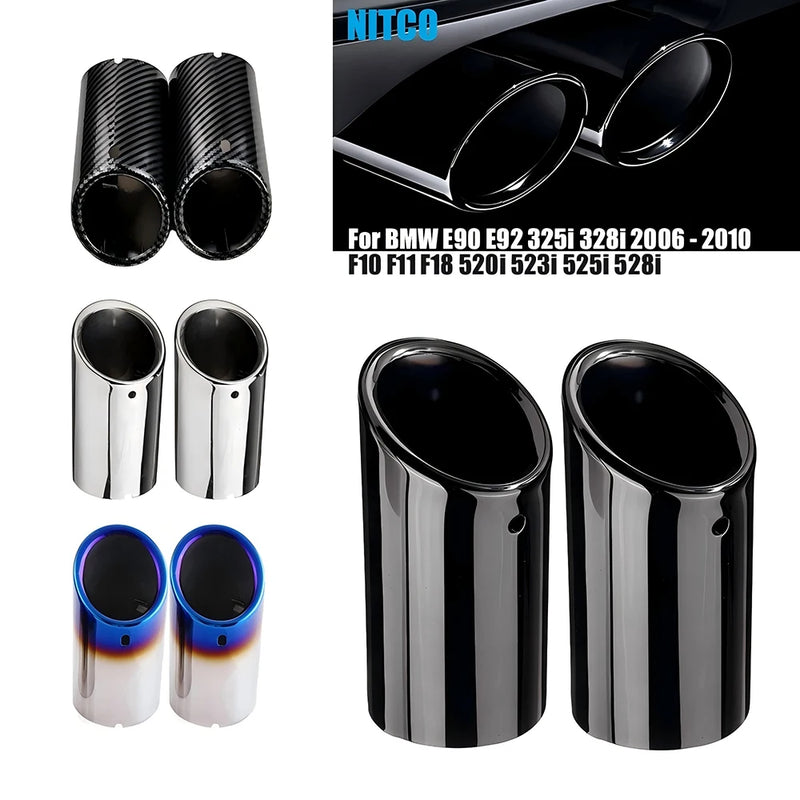 Embout d'Échappement Carbone BMW Série 3 F30 Série 5 F10 - vue de face - Becquet Voiture