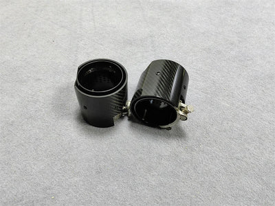 Embout d'Échappement Carbone Noir Brillant BMW M F20 F22 F32 - vue arrière - Becquet Voiture
