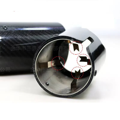Embout d'Échappement Carbone Universel Ø 59-63 mm - vue de profil - Becquet Voiture