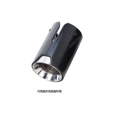 Embout d'Échappement Carbone Universel Ø 59-63 mm - vue de trois-quarts - Becquet Voiture
