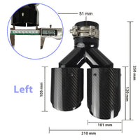 Embout d'Échappement Carbone Universel Double Sortie - installé sur véhicule 3 - Becquet Voiture