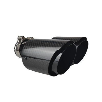 Embout d'Échappement Carbone Universel Double Sortie - vue arrière - Becquet Voiture