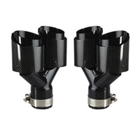 Embout d'Échappement Carbone Universel Double Sortie - vue de profil - Becquet Voiture