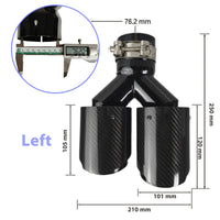 Embout d'Échappement Carbone Universel Double Sortie - vue rapprochée 2 - Becquet Voiture