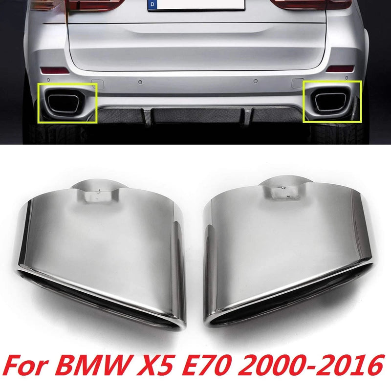 Embout d'Échappement Chromé BMW X5 E70 2000-2016 - vue de face - Becquet Voiture