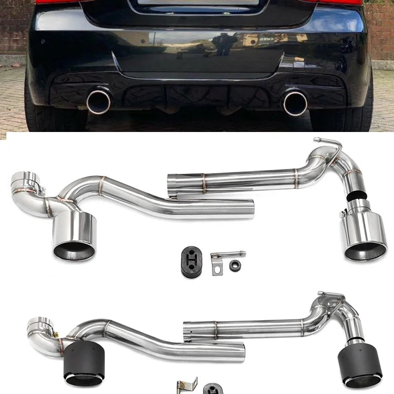 Embout d'Échappement Double Pointe BMW E90 E92 - vue de face - Becquet Voiture