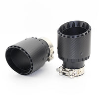 Embout d'Échappement Inox 304 Carbone Noir Mat - packshot studio - Becquet Voiture
