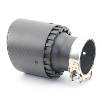 Embout d'Échappement Inox 304 Carbone Noir Mat - vue arrière - Becquet Voiture