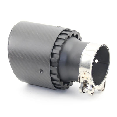 Embout d'Échappement Inox 304 Carbone Noir Mat - vue arrière - Becquet Voiture