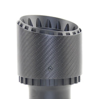 Embout d'Échappement Inox 304 Carbone Noir Mat - vue de trois-quarts - Becquet Voiture