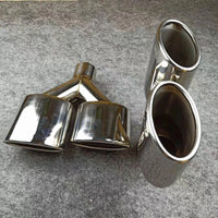 Embout d'Échappement Inox Double Sortie 54mm Universel - vue arrière - Becquet Voiture