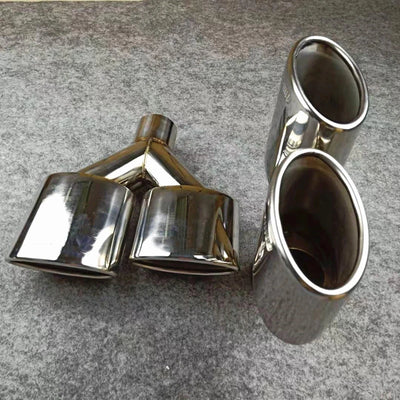 Embout d'Échappement Inox Double Sortie 54mm Universel - vue arrière - Becquet Voiture