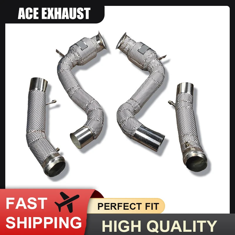 Embout d'Échappement Mercedes C63 AMG W205 - vue de face - Becquet Voiture
