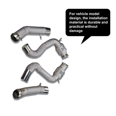 Embout d'Échappement Mercedes C63 AMG W205 - vue de trois-quarts - Becquet Voiture