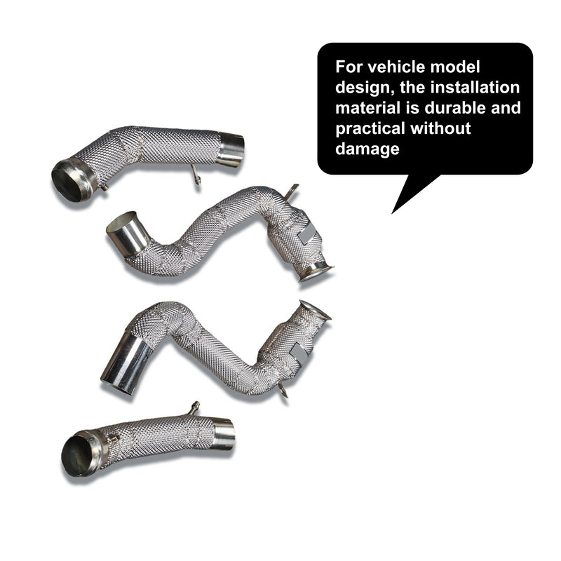 Embout d'Échappement Mercedes C63 AMG W205 - vue de trois-quarts - Becquet Voiture