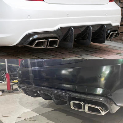 Embout d'Échappement Mercedes Classe C E CLS Quadruple - installé sur véhicule - Becquet Voiture