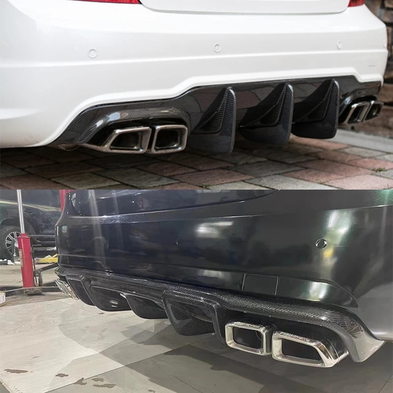 Embout d'Échappement Mercedes Classe C E CLS Quadruple - installé sur véhicule - Becquet Voiture
