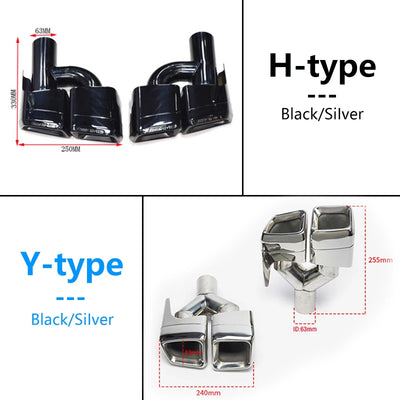 Embout d'Échappement Mercedes Classe C E CLS Quadruple - vue de trois-quarts - Becquet Voiture