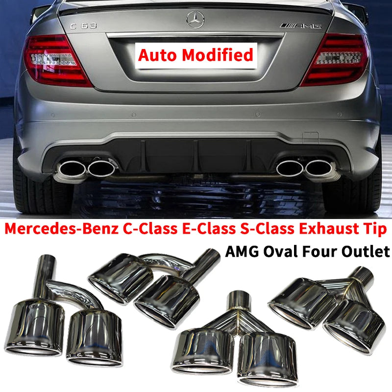 Embout d'Échappement Mercedes Classe C E S AMG - vue de face - Becquet Voiture