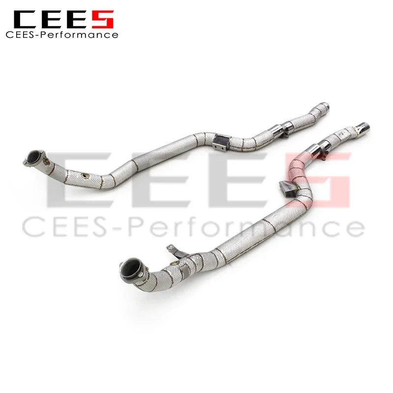 Embout d'Échappement Mercedes E63 W212 2007-2016 - vue de trois-quarts - Becquet Voiture
