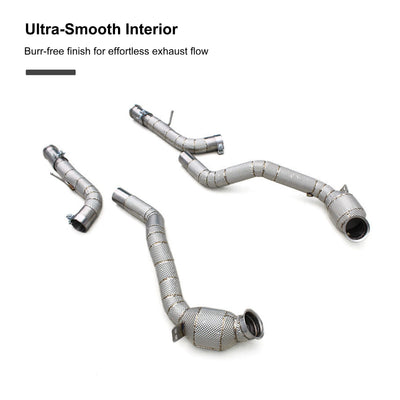 Embout d'Échappement Mercedes G63 W464 Downpipe - vue de trois-quarts - Becquet Voiture