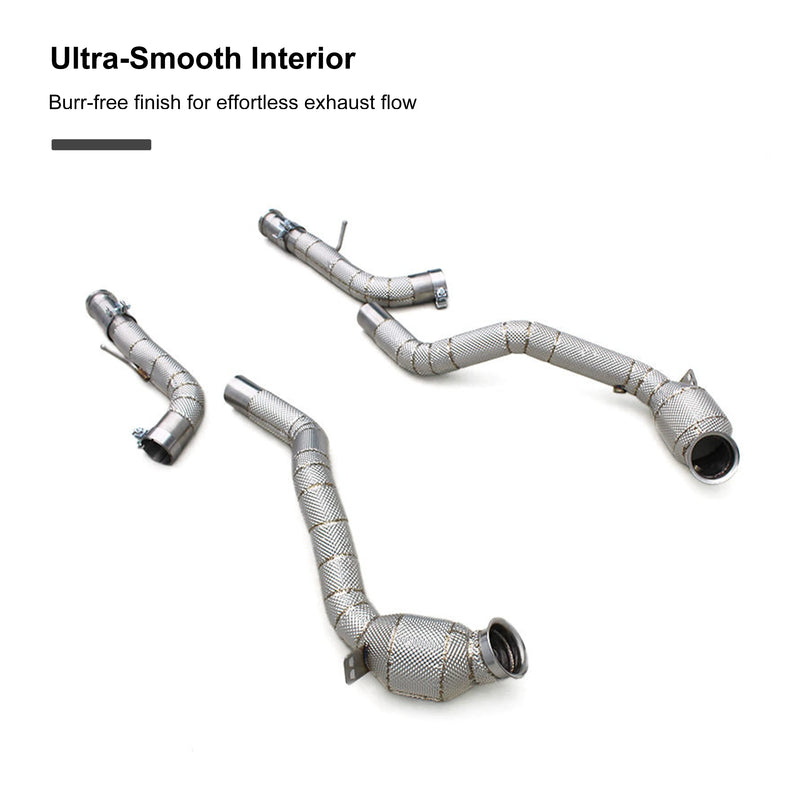 Embout d'Échappement Mercedes G63 W464 Downpipe - vue de trois-quarts - Becquet Voiture