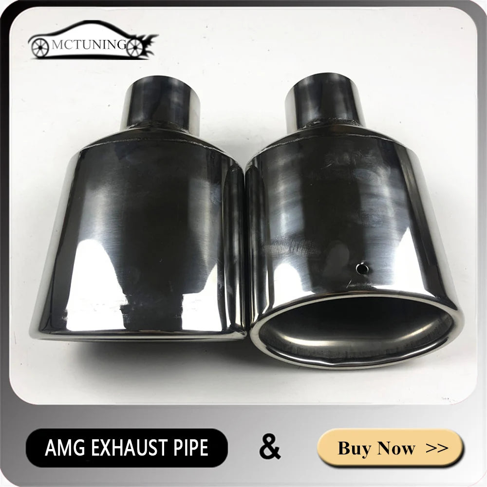 Embout d'Échappement Mercedes Ovale Logo AMG - vue de face - Becquet Voiture