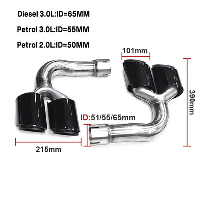 Embout d'Échappement Noir Audi Q7 4M 2016-2023 - installé sur véhicule - Becquet Voiture