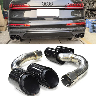 Embout d'Échappement Noir Audi Q7 4M 2016-2023 - vue de face - Becquet Voiture