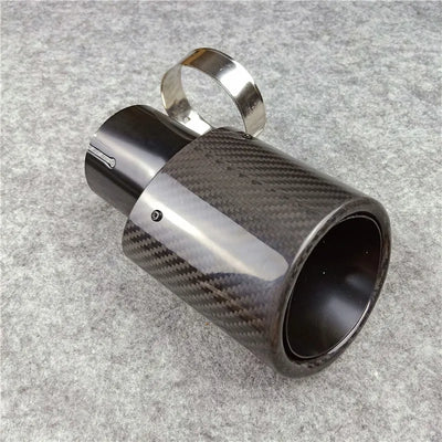 Embout d'Échappement Ovale Carbone Universel Incliné - vue arrière - Becquet Voiture
