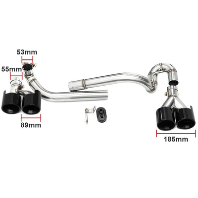 Embout d'Échappement Quadruple BMW Série 5 E60 - vue de trois-quarts - Becquet Voiture