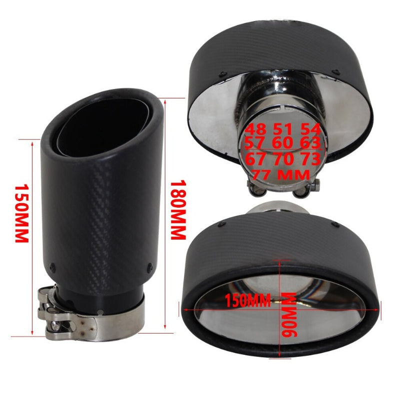Embout Echappement Oval Noir Type RS3 90*150mm - installé sur véhicule - Becquet Voiture