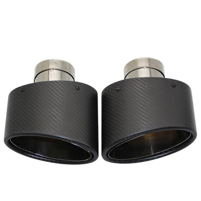 Embout Echappement Oval Noir Type RS3 90*150mm - vue de face - Becquet Voiture