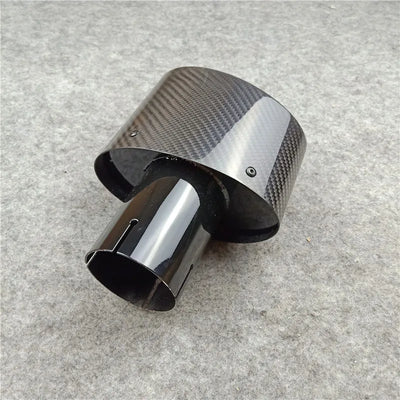 Embouts d'Échappement Carbone Inclinés Style Akrapovic (Paire) - vue de profil - Becquet Voiture