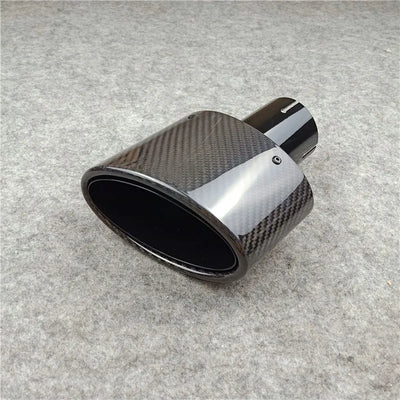Embouts d'Échappement Carbone Inclinés Style Akrapovic (Paire) - vue de trois-quarts - Becquet Voiture