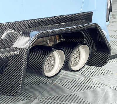 Embouts Échappement Carbone BMW M3 G80 G81 M4 G82 G83 - installé sur véhicule - Becquet Voiture