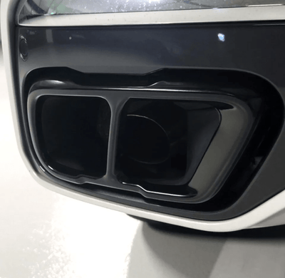 Embouts échappement noirs BMW X5 X6 X7 type M - vue de face - Becquet Voiture