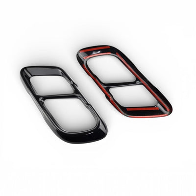 Embouts échappement noirs BMW X5 X6 X7 type M - vue rapprochée - Becquet Voiture