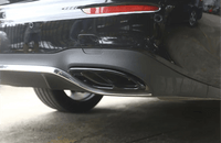 Embouts échappement noirs Mercedes CLA C117 AMG Line - installé sur véhicule - Becquet Voiture