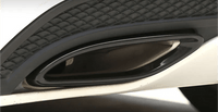 Embouts échappement noirs Mercedes CLA C117 AMG Line - vue de face - Becquet Voiture